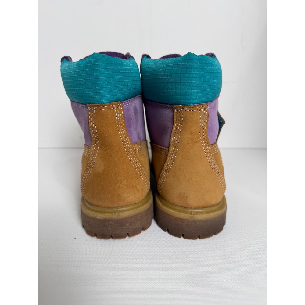 Timberland 6 Inch Premium Waterproof Boots Wheat Purple Teal Women Size 8.5 - Picture 5 of 13
